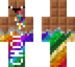 light chocolate derp with rainbow wrapper