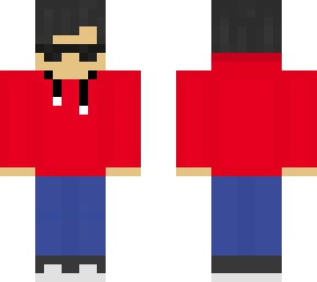 red sweater with shades