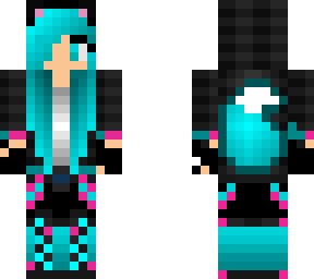 fox girl blue and pink