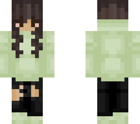 light green outfit brunette girl
