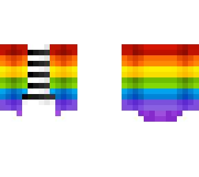 ob - rainbow coat w/ black & white shirt