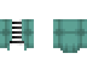 ob - teal coat w/ black & white shirt