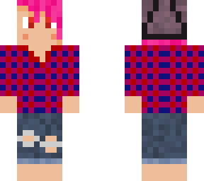 pink haired with beanie