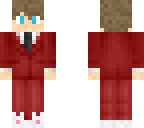 red suit and bunny shoes