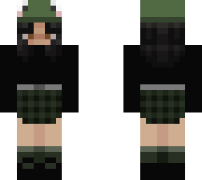 frog hat plaid skirt