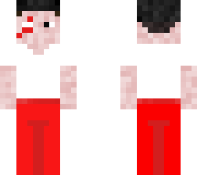 red pants white shirt