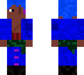 zoro with blue and brown skin