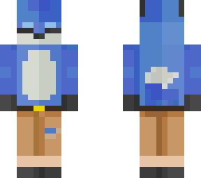 blue fox with ripped pants!