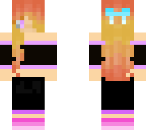 cute girl with croptop pink and purple and black
