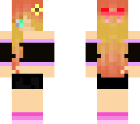 cute girl with croptop purple pink and black