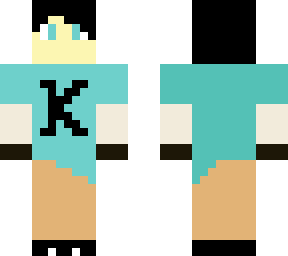 cyan boi with letter k