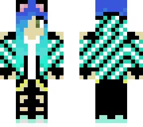 cyan cat girl