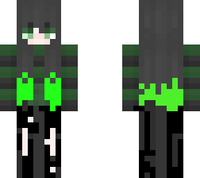 long hair lime green wolf girl