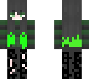 long hair lime green wolf girl