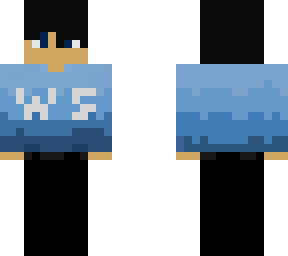 minecraft boy with blue hoodie and black hair
