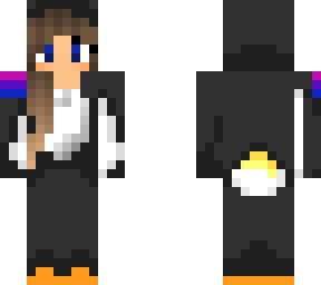 omni pride flag girl in penguin onesie