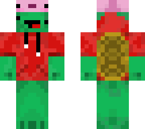 turtle with axolotl beanie