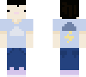 a girl with cloud shirt and jeans