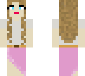brown hair girl, in pink dress