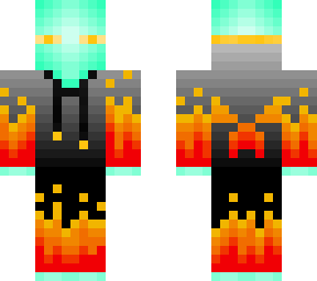 fire enderman in a hoodie