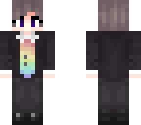 girl in a tux (recolor neat pastel rainbow short hair)