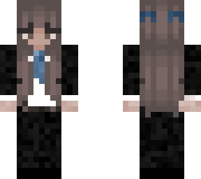 girl in black tux blue tie