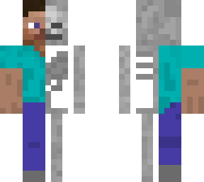 half steve half skeleton