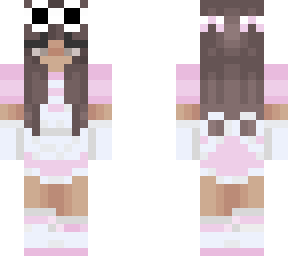 lighter haird pink maid dress