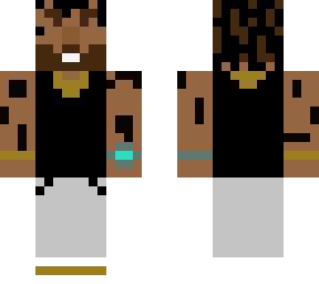 maxwell 187 3d minecraftskin with gold chains