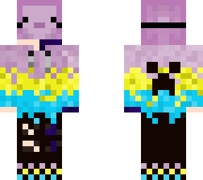 pan hoodie half enderman with axolotl hoodie