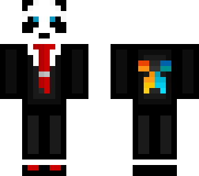 panda wearing a suit