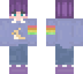 purple boy with pride flag