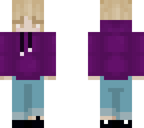 purple hoodie girl with hair