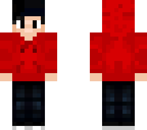black haired kid with red hoodie (hoodie up)