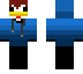 chicken with blue hoodie