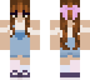 cute brunette with overalls (fixed bald patch)