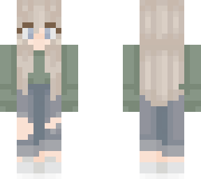 cute green jacket girl
