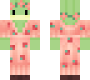 frog with strawberry dress and flower crown
