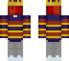 person in sweater with crown