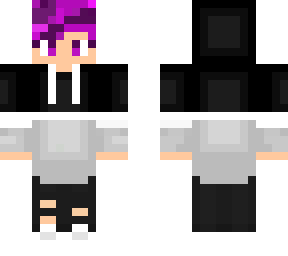 purple hair kid with hoodie
