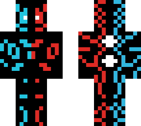 red blue half