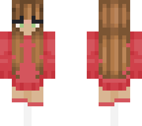 -red hoodie brown haired girl skin-