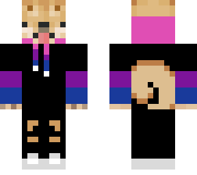 bi flag shiba in hoodie