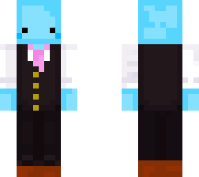 Blue axolotl in suit | Minecraft Skin