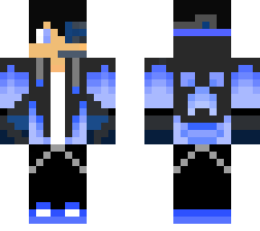 blue cyborg gamer