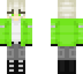 boy in a lime jacket