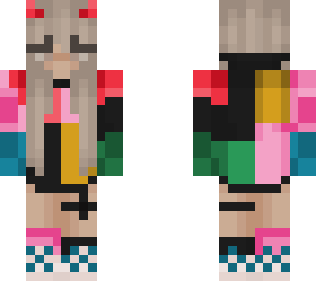 color block devil girl
