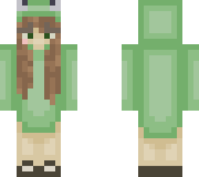 girl in frog hoodie