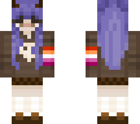 girl purple hair sweater lesbean