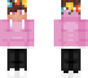 pink hoodie boy with a flower crown